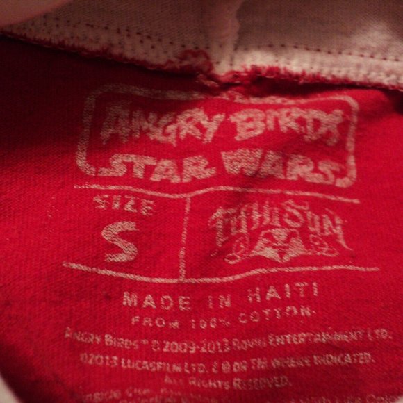 Angry Birds Boy's Size S Top Hooded Layered Look Red - Picture 3 of 3